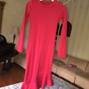 Red tight asymmetrical dress
